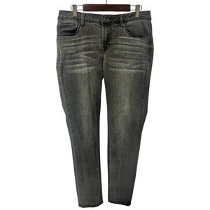 Kensie gray distressed skinny jeans womens size 8/29